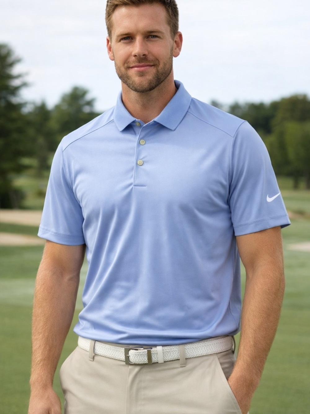 Nike Light Blue Dri-FIT Tour Performance Polo